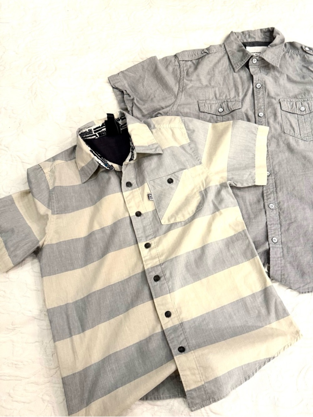 Lot of 2 Shaun White Paper Denim and Cloth Boy’s Button-Up Shirts